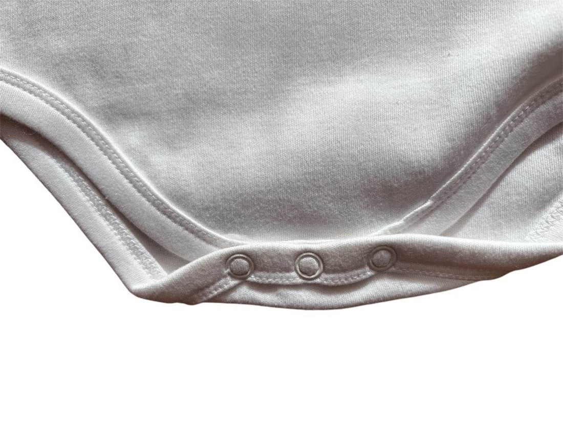 Body Blanco De Bebé Con Cuello De Cuadros Y Manga Corta | Sandra Adrubau