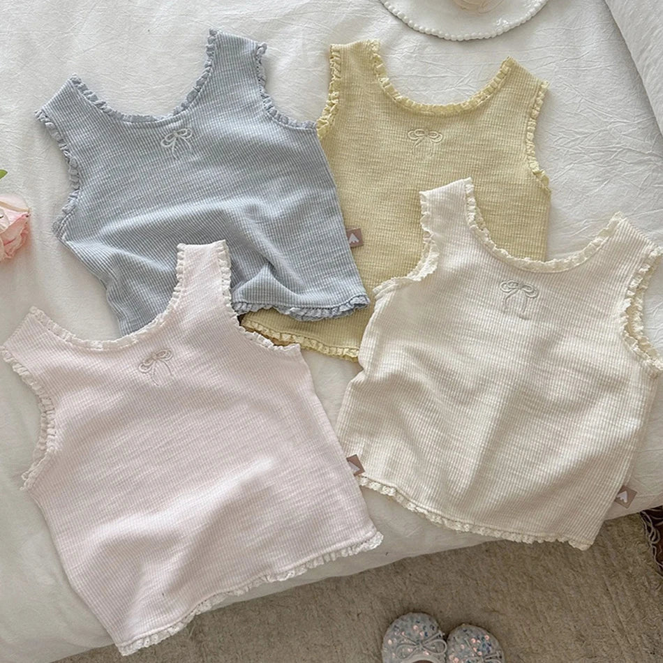 Lace Trim Sleeveless Tank Top